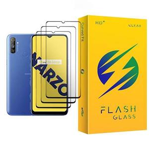 محافظ صفحه نمایش فلش مدل Flash Glass MIX003 مناسب برای گوشی موبایل ریلمی Narzo 10A بسته سه عددی