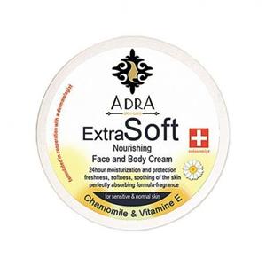 کرم مرطوب کننده و مغذی آدرا مدل عصاره بابونه حجم 200 میلی لیتر Adra Face and body cream  chamomile&vitamin