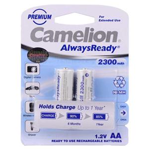 باتری قلمی شارژی کملیون Camelion2Pcs Premium Always Ready 2300 mAh ReChargeable AA Battery 