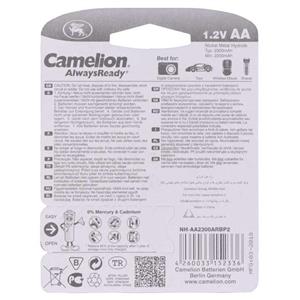 باتری قلمی شارژی کملیون Camelion2Pcs Premium Always Ready 2300 mAh ReChargeable AA Battery