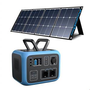 ژنراتور برق خورشیدی با پنل قابل حمل بلوتی BLUETTI Stromerzeuger -BLUETTI AC50S BLUE Solar Stromgenerator mit SP120 120W