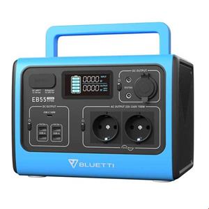 ژنراتور برق خورشیدی مسافرتی بلوتی Bluetti EB55 Portable Power Station blau 700W 537Wh blau