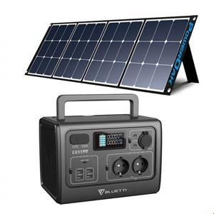 ژنراتور برق خورشیدی با پنل قابل حمل بلوتی Bluetti EB55 grau SP200 200W Solarpanel 