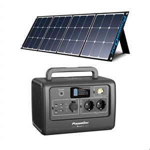 ژنراتور برق خورشیدی با پنل قابل حمل بلوتی Bluetti PowerOak EB70 mit Solarpanel SP120