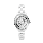 ساعت مچی زنانه سرامیکی الماس نشان شنل فرانسه CHANEL J12 BAGUETTE DIAMANTLÜNETTE UHR KALIBER 12.2, 33 MM H7430