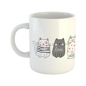 ماگ طرح گربه های گروهی متعجب