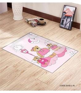 پادری و فرش اتاق کودک طرح خانواده صورتی مدل 96