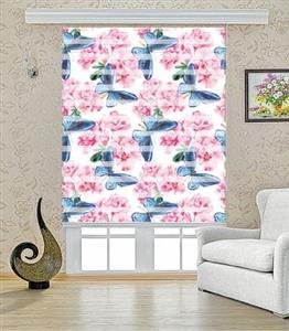 پرده کرکره ای زبرا طرح پروانه آبی مدل 1224