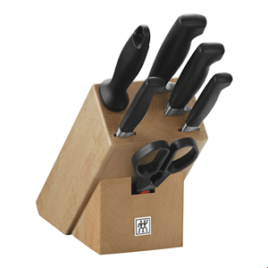ست چاقو آشپزخانه ۷ پارچه زولینگ آلمان ZWILLING VIER STERNE MESSERBLOCKSET 7-TLG- NATUR