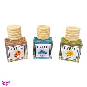 خوشبوکننده هوا خودرو ایفل مدل هلو و طالبی و اقیانوس کد Peach-Melon-Ocean حجم 10 میلی لیتر بسته 3 عددی