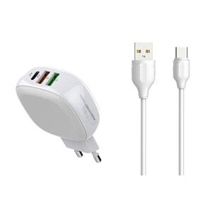 شارژر دیواری الدینیو مدل A3510Q به همراه کابل تبدیل USB-C