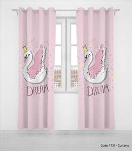 پرده پانچی دخترانه صورتی مدل DREAM3