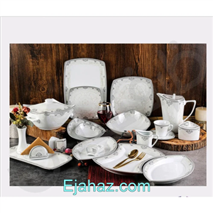 سرویس غذاخوری 12 نفره 105 پارچه چینی پردیس کاشان قالب پاریس آذرا پلاتین 2010A