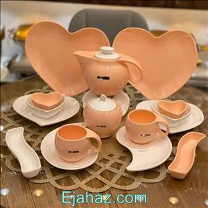 صبحانه خوری سرامیکی لاو  آیسرام 19 پارچه گلبهی سفید