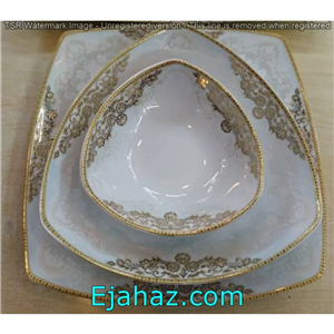 سرویس غذاخوری 12 نفره 105 پارچه چینی پردیس کاشان قالب پاریس طرح یلدا فیروزه 469i