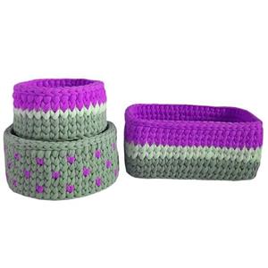 ست سبد وسایل کودک مدل Kids Storage Basket-04 مجموعه 3 عددی