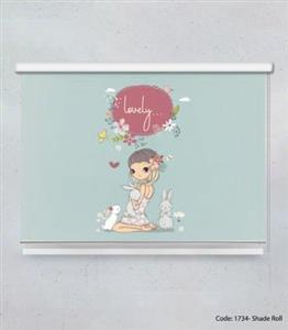 پرده شید بالارو اتاق کودک دخترانه مدل LOVELY