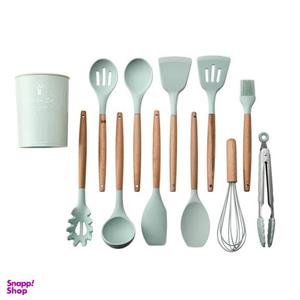 سرویس کفگیر و ملاقه 12 پارچه مدل کیچن ست silicone