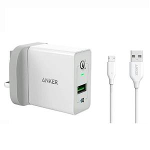 شارژر دیواری انکر مدل Power Port plus 1 B2013 به همراه کابل تبدیل microUSB Anker Wall Charger With Micro USB Cable 