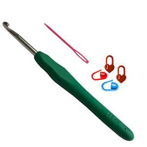 قلاب بافتنی مدل ZHL-S-4.5mm به همراه سنجاق نشانه گذار بافتنی و سوزن دوخت کاموا مجموعه 6 عددی
