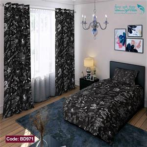روتختی طرح سیاه و سفید یکنفره کد BD971
