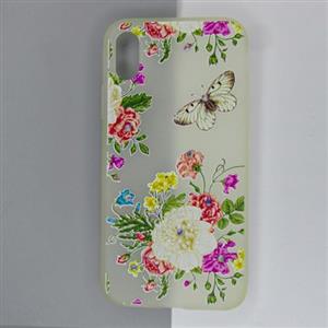 قاب آیفون x عکس دار دخترانه طرح گل و پروانه iPhone case with girl's photo, flower and butterfly design 