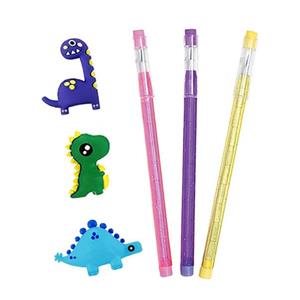 مداد فشنگی مدل فانتزی به همراه سر مدادی مجموعه 6 عددی