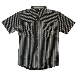 پیراهن آستین کوتاه مردانه مدل 522457 راه راه رنگ مشکی 