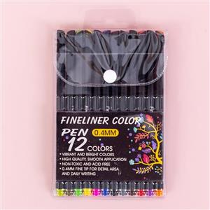 پک 12 رنگ روان نویس نوک نمدی مدل Fineliner color