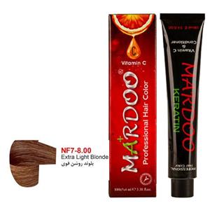 رنگ مو سری طبیعی قوی بلوند روشن قوی NF7-8.00 ماردو mardoo 100 میل