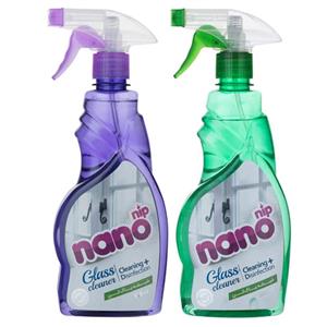 اسپری شیشه پاک کن نانو نیپ مدل خرم و بنفشه حجم 500 میلی لیتر مجموعه 2 عددی