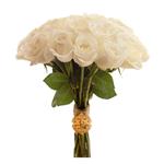 دسته گل طبیعی رز هلندی سفید هیمان کد 1100