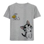 تی شرت آستین کوتاه بچگانه مدل بچه گربه D297