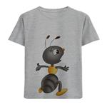 تی شرت آستین کوتاه بچگانه مدل مورچه سیاه D202