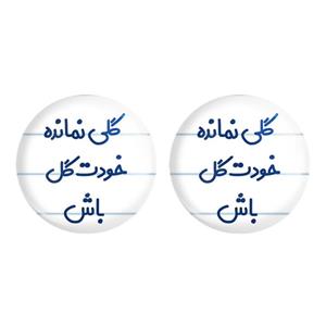 مگنت خندالو مدل گلی نمانده خودت گل باش کد 6904 مجموعه 2 عددی