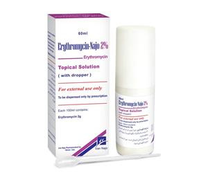 محلول اریترومایسین 2 درصد ناژو |60 میلی لیتر| درمان جوش و آکنه