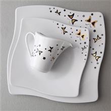سرویس چینی 30 پارچه غذاخوری چینی زرین ایران سری آسترو مدل شاپرک درجه عالی Zarin Iran Porcelain Inds Astro Shaparak 30 Pieces Porcelain Dinnerware Set Top Grade