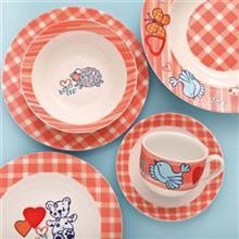 سرویس چینی 6 پارچه کودک زرین ایران سری ایتالیا اف مدل بی پپ درجه عالی Zarin Iran Porcelain Inds Italia F Baby Pap Pieces Children Dinnerware Set Top Grade 