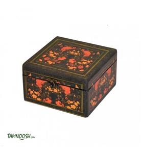 جعبه  چای و دمنوش  16*16 طرح گل مرغی