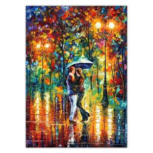 تابلو شاسی ونسونی طرح Leonid Afremov Dance in The Rain  سایز 30x40 سانتی متر Wensoni Leonid Afremov Dance in The Rain Chassis 40 x 30