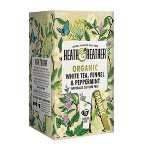 بسته دمنوش ارگانیک هیت و هیتر مدل Organic White Tea - Fennel- Peppermint Heath and Heather Organic White Tea Fennel Peppermint pack of 20