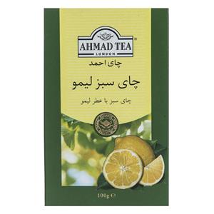 چای سبز احمد با طعم لیمو بسته 100 گرمی Ahmad Lemon Flavored Green Tea 100 gr