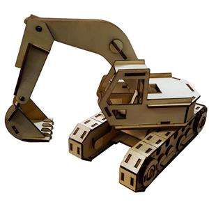 پازل چوبی سه بعدی برتاریو مدل بیل مکانیکی Bertario excavator 3d Wood  Puzzle