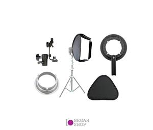 هولدر فلاش اکسترنال و سافت باکس زنبوری دار Triopo 60*60