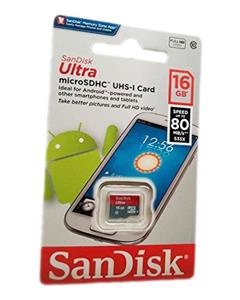 کارت حافظه microSDHC سن دیسک مدل Ultra کلاس 10 استاندارد UHS-I U1 سرعت 80MBps 533X ظرفیت 16 گیگابایت SanDisk Class 16GB 