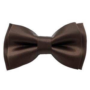 پاپیون ساتن ساده هکس تای قهوه ای تیره