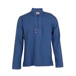 پیراهن الیاف طبیعی  مردانه چترفیروزه طرح دوبندی آبی مدل 5