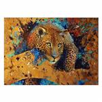 تابلو شاسی ونسونی طرح Tiger Art  سایز 30x40 سانتی متر