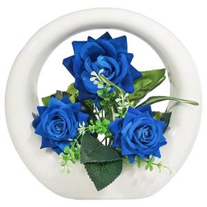 گلدان به همراه گل مصنوعی شیانچی طرح رز کد 09050114 