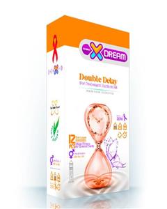 کاندوم ایکس دریم مدل تاخیری مضاعف XDREAM DOUBLE DELAY بسته 12 عددی X Dream Double Delay Condom 12psc